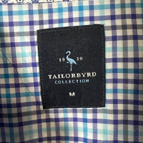 Tailorbyrd 1930 Collection blue and purple gingham short sleeve button down Sz M - Picture 8 of 10